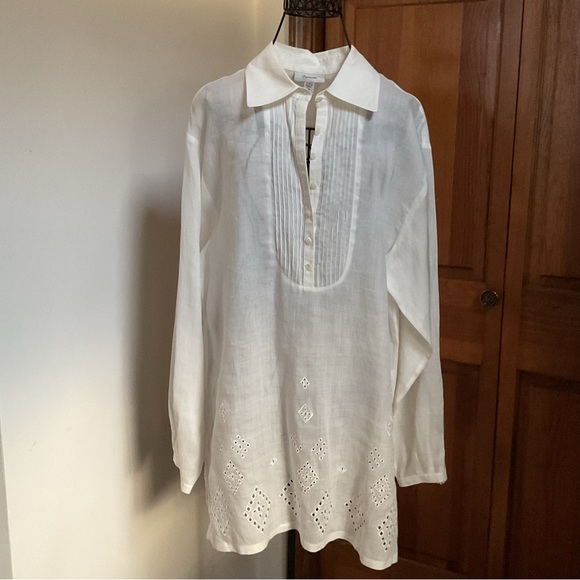 Faconnable Tops - Faconnable cream linen blouse, Medium